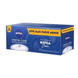 NIVEA Sabonete em Barra Creme Care Promo 6 un. 90g – Limpa e deixa a pele macia mesmo após o banho, com glicerina, fragrância NIVEA Creme e o exclusivo ingrediente Eucerit