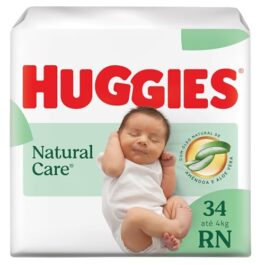 Fralda Huggies NATURAL CARE RN 34 unidades, Branco