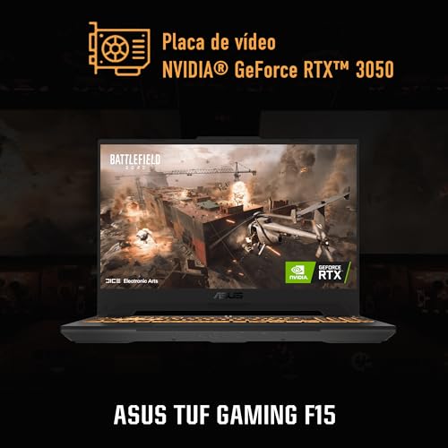 Notebook Gamer ASUS TUF Gaming F15, Core I7, 8 GB, 512 GB, Nvídia RTX3050, KeepOS, Mecha Gray - FX507ZC4-HN112 5 Notebook Gamer ASUS TUF Gaming F15, Core I7, 8 GB, 512 GB, Nvídia RTX3050, KeepOS, Mecha Gray - FX507ZC4-HN112 - Imagem 5