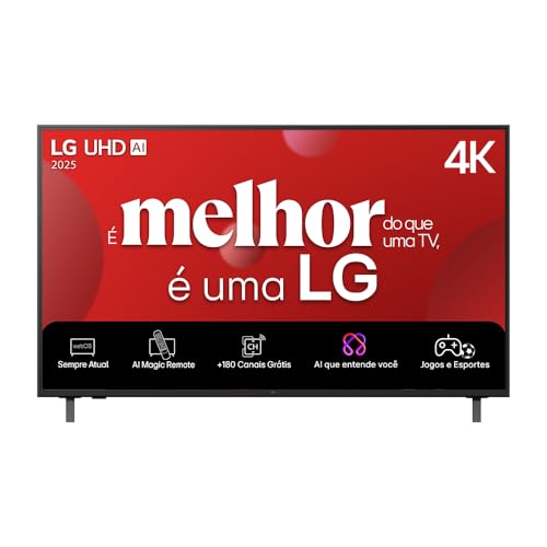 Smart TV 4K 50 LG UHD 50UA85 Processador 7 AI Ger8 4K Super Upscaling Google Cast Alexa Integrado Controle AI Smart Magic WebOS 25 0
