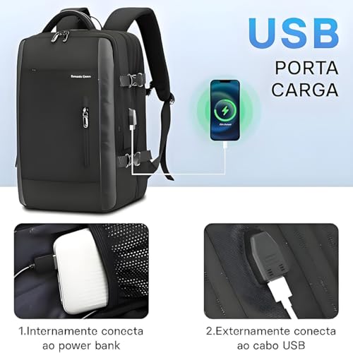 Mochila de Viagem Expansível mRoantic Crown com Porta USB para Notebook – Unissex 6 Mochila de Viagem Expansível mRoantic Crown com Porta USB para Notebook – Unissex - Imagem 5